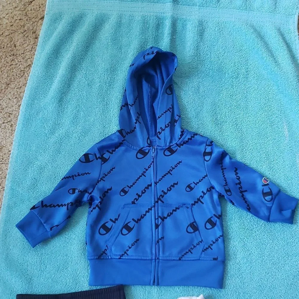 Very Gently Used Champion 3 Pc Set - T-Shirt Pants and Zip Up Hoodie - Sz 18M